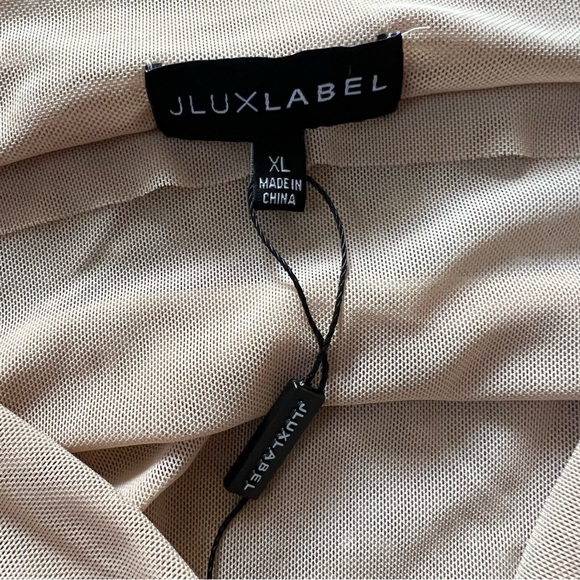 Jluxlabel Nude Beige Ruched Mesh Skirt - Picture 11 of 13